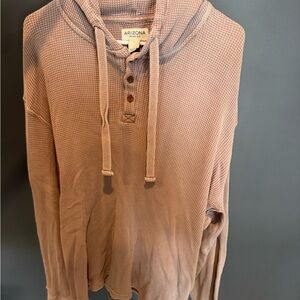 Arizona Jean Company Mauve Waffle-Knit Hooded Henley